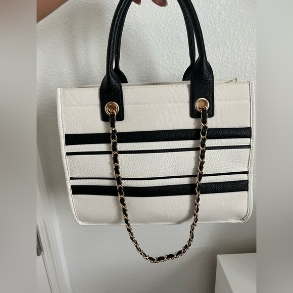 Abbott Lyon | Mini Ivory/Black Canvas Resort Bag - Picture 2 of 4